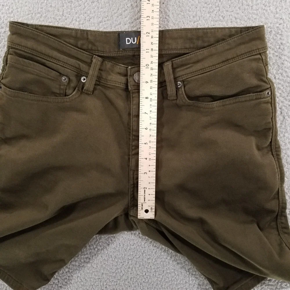 DU/ER Shorts Mens 34 Green Hiking Outdoor N2X Slim Fit Stretch 5 Pocket Zip Fly